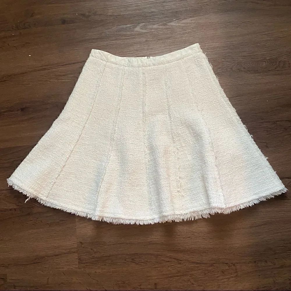 NEW Rebecca Taylor White A- Line Tweed Skirt
